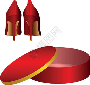 红鞋和鞋盒低帮鞋高跟鞋贮存零售商业皮鞋礼物惊喜纸盒店铺图片