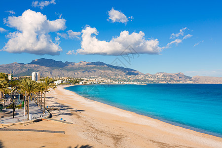 Alicante西班牙白宝石的海滩蓝色太阳旅行支撑石头环境海洋海岸线假期图片