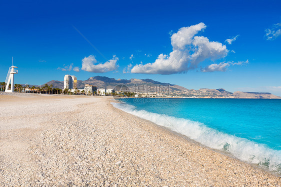 Alicante西班牙白宝石的支撑太阳房子海浪旅游地标海洋假期环境救生员图片