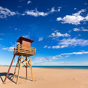 西班牙巴伦西亚Berenguer海滩海洋社区海岸太阳旅游海岸线假期波浪岗楼白色图片