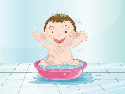 宝宝在浴室里卫生新生男生肥皂男性婴儿儿童艺术淋浴卡通片图片