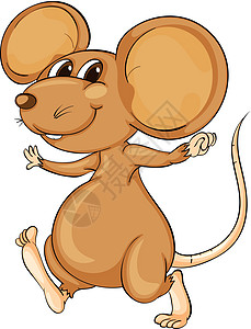 可爱的老鼠漫画耳朵卡通片棕色乐趣微笑牙齿情感尾巴动物图片