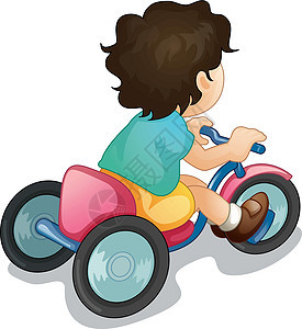 独自骑行运动男性踏板动画驾驶自行车滚动轮子孩子们玩具图片