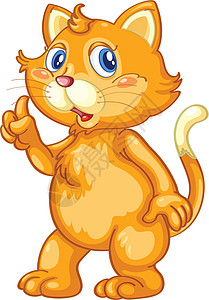 小可爱小猫虎斑毛皮插图动画宠物头发绘画尾巴吉祥物卡通片图片