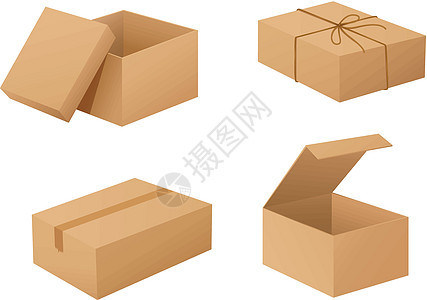 纸板盒邮件纸板插图剪裁包装绘画邮政卡片包装场白色图片