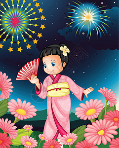 日日日籍女孩星星孩子们日落草图太阳花朵蜻蜓孩子幻觉艺妓图片