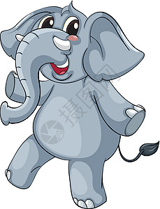 可爱的大象动画白色动物漫画吉祥物情感树干生物哺乳动物乐趣图片