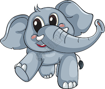 可爱的大象孩子们情感白色哺乳动物微笑吉祥物乐趣动画卡通片动物图片