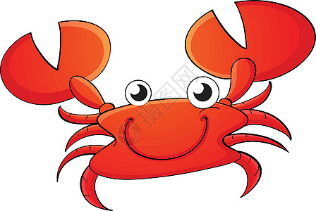 螃蟹漫画微笑动物眼睛爪子海鲜孩子们生物插图海洋钳子图片