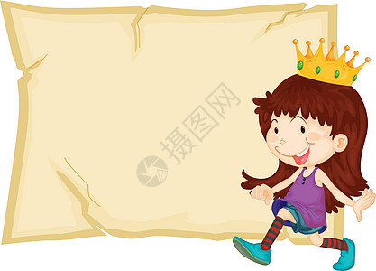 皇家性格故事女王力量插图装饰品剪裁横幅女孩宝石国王图片