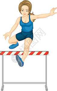 挤动气候运动火车栏杆女孩跑步驼峰慢跑跳跃训练图片