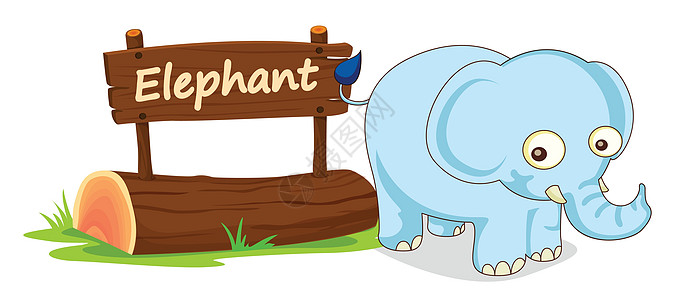 大象白色荒野草图绿色横幅脚本哺乳动物动物绘画木头图片