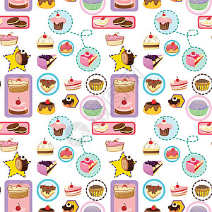 各种蛋糕面包装饰长方形包装奶油尺码小吃口味礼物墙纸图片