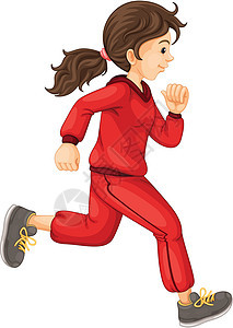 体育女运动员赛跑者插图女性女士慢跑短跑步幅女孩慢跑者火车图片