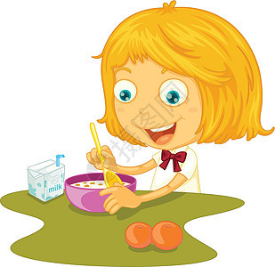 儿童饮食女孩快乐纸盒学校盒子孩子享受营养插图食物图片