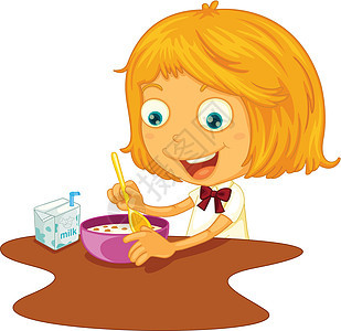 红发孩子们纸盒孩子白色桌子插图女孩咖啡店牛奶餐厅图片