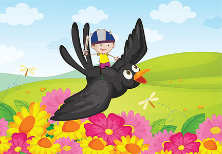 冒险飞行黑鸟丘陵骑士想像力孩子斗争男生卡通片昆虫图片