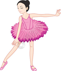 芭蕾舞女演员姿势在惠特孩子女性艺术卡通片戏服身体裙子舞蹈运动数字图片