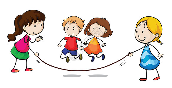 斯基平喜悦爱好行动孩子运动游戏绳索小路插图享受图片