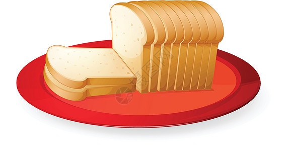 面包片小麦盘子营养艺术面包食物食品绘画艺术品早餐图片