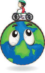 一个男孩在地球上骑自行车游戏草图男人男生绘画情感艺术眼睛男性世界图片