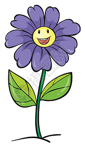 紫色动物群微笑数字创造力卡通片蓝色植物植物群笑脸绿色图片