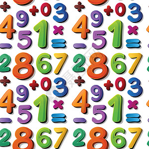 数号学习黄色孩子们数学红色英语学校乐趣数字紫色图片