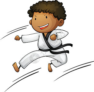 活跃的ki竞争艺术卡通片孩子们腰带斗争孩子挑战武术情感图片