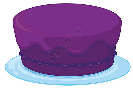 一个紫色的蛋糕烹饪可可配料报酬食品艺术派对夹子卡通片盘子图片