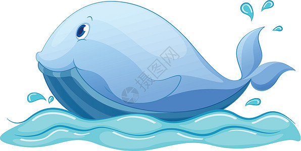 鲸精神海洋喷出孩子们卡通片脚蹼波浪蓝色动物哺乳动物图片