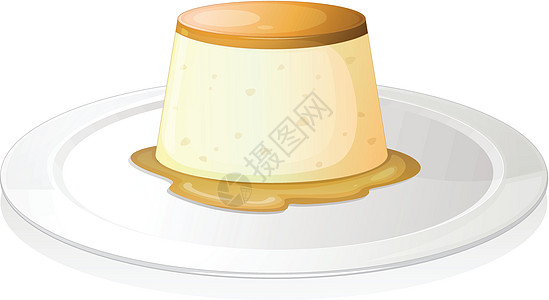蒲丁用餐绘画制品食物陶瓷飞碟巧克力甜点材料面粉图片