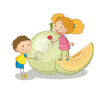 孩子们和蔬菜水果男生女孩男人男性食物女士草图黄色绘画食品图片