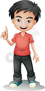 奥迪A1a 男孩男人头发衬衫红色跑步全裤棕色男生孩子们瞳孔插画