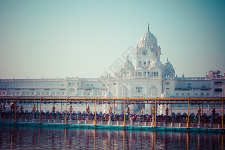 Amritsar 印度旁遮普邦尖塔上帝建筑学手稿崇拜旅行大理石上师寺庙建筑图片