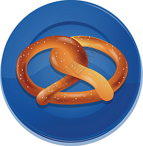 面包和蓝盘食物面粉绘画谷物盘子用具厨房纤维用餐蓝色图片