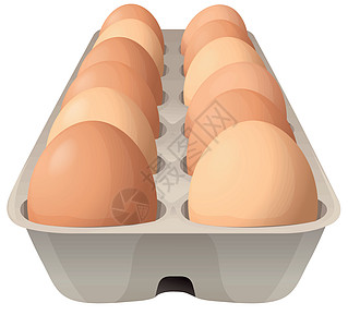 蛋棕色托盘早餐纸板团体农场卡通片绘画营养产品图片
