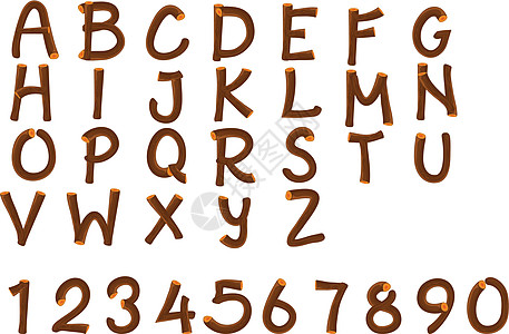 字母字母顺序绘画英语卡通片教育孩子们木头字体数字学习材料图片