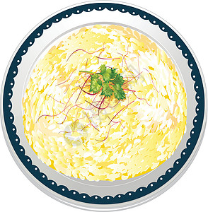 意大利调味饭和 dis绘画午餐用餐营养盘子蔬菜用具早餐炊具餐具图片