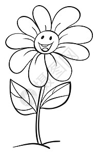 一朵花和一盆素描绘画面部动物群图表植物群数字工作创造力叶子艺术图片