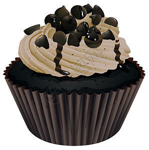 巧克力酱面包纸杯蛋糕配料插图夹子烹饪艺术面包可可奶油糖果报酬插画
