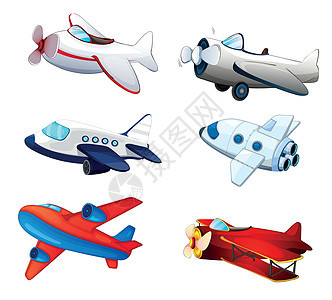 飞机航天飞机运输航空卡通片团体翅膀空气桁架绘画蓝色背景图片