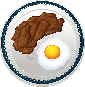 牛肉和例如餐具营养盘子服务美食蛋黄午餐早餐用具食物图片