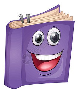 一本书教育情绪微笑插图眼睛文档文学绘画教科书紫色背景图片