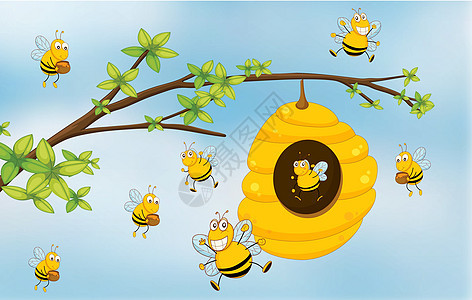 蜜蜂蓝色棕色白色昆虫绿色蜂蜜黑色飞行绘画分支机构图片