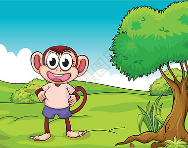 一只猴子站立图片
