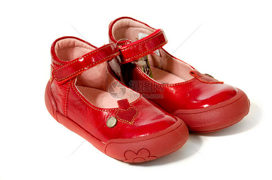 红鞋对等孩子们皮革衣服红色童年白色男生宏观青年图片