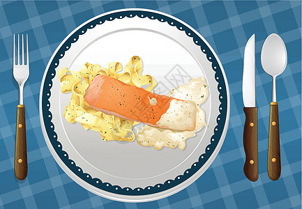一个 foo勺子盘子餐具营养圆形牛肉美食蔬菜午餐绘画图片