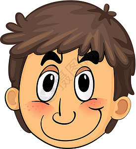 一个男孩的脸舌头绘画头发男生耳朵棕色卡通片姿势男人享受图片