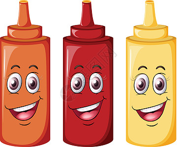 有脸瓶的瓶绘画插图贮存红色店铺黄色瓶子情绪塑料橙子图片