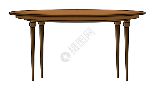 一张圆桌材料装饰棕色高度圆形抛光绘画桌子用餐古董图片